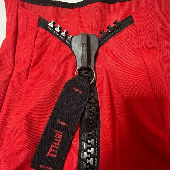 Jumbo zipper messenger bag red nylon. - Picture 3 of 8